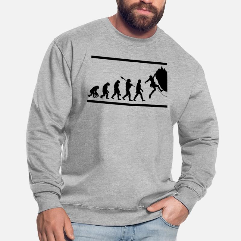 Rock climber climbing evolution Unisex Sweatshirt