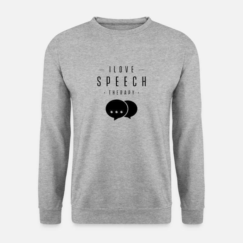 Ich liebe Logopädie Logopädin Logopäde Aussprache - Unisex Pullover - Weißgrau meliert