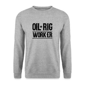 Ölbohrinsel Arbeiter Offshore Bohrplattform Beruf - Unisex Pullover - Weißgrau meliert - Vorne - Alina (178cm) & Michal (187cm)