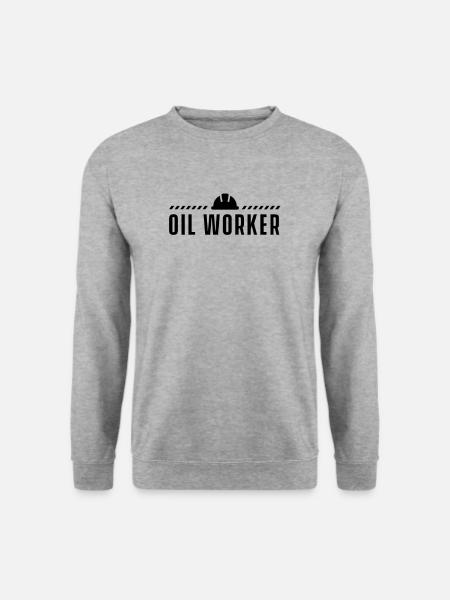 Ölarbeiter Offshore Bohrplattform Ölbohrinsel - Unisex Pullover - Weißgrau meliert