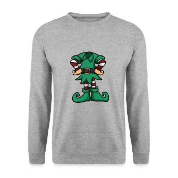 Weihnachten Elf Körper - Unisex Pullover - Weißgrau meliert - Vorne - Alina (178cm) & Michal (187cm)