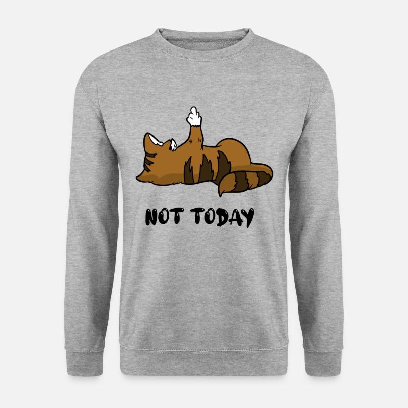 Katze Mittelfinger heute nicht - Unisex Pullover - Weißgrau meliert