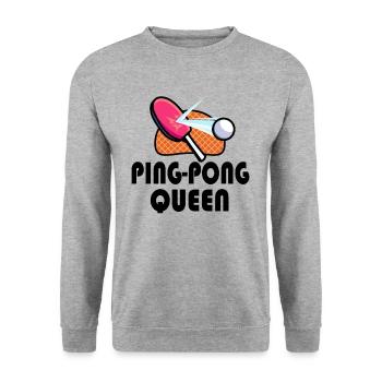 Ping Pong Ping Pong femme joueuse de ping-pong - Sweat-shirt Unisexe - gris chiné - Devant - Alina (178cm) & Michal (187cm)