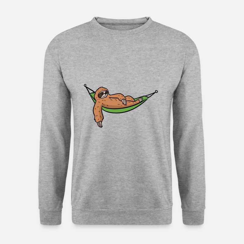 Faultier Hängematte Urlaub Schlafen - Unisex Pullover - Weißgrau meliert