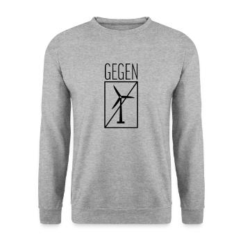 Gegen Windkraft Windrad Windenergie Gegner - Unisex Pullover - Weißgrau meliert - Vorne - Alina (178cm) & Michal (187cm)