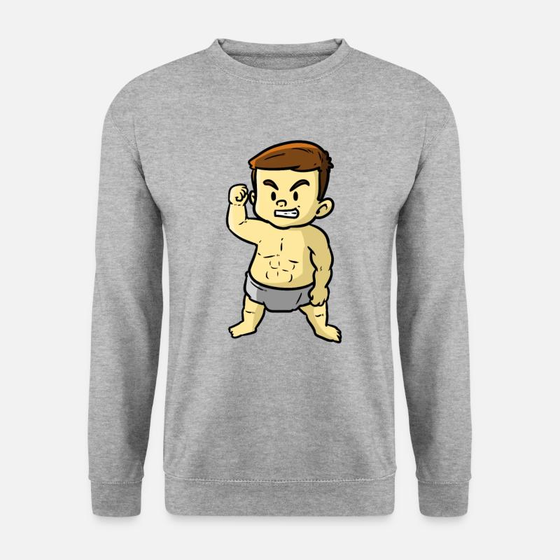 Muskel Baby - Unisex Pullover - Weißgrau meliert