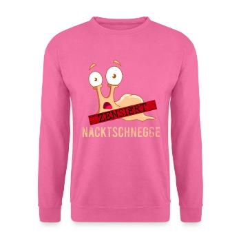 Nacktschnecke Sauna Wellness Schnecke zensiert - Unisex Pullover - Pink - Vorne