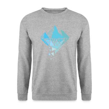 Polygon Art Poly Mountains Triangle Style Hiking - Unisex Sweatshirt - salt & pepper - Front - Alina (178cm) & Michal (187cm)