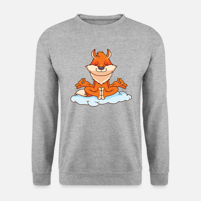 Yoga Meditation Fuchs Geschenke - Unisex Pullover - Weißgrau meliert