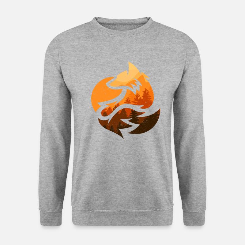 Fuchs Tierdesign Geschenke - Unisex Pullover - Weißgrau meliert