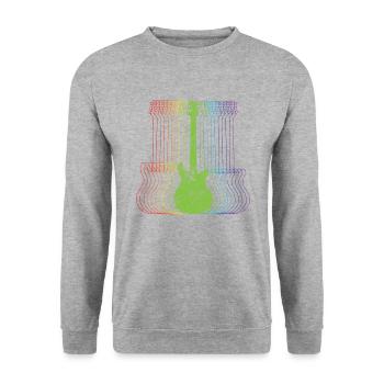 Guitare art basse rétro guitare électrique musicien - Sweat-shirt Unisexe - gris chiné - Devant - Alina (178cm) & Michal (187cm)