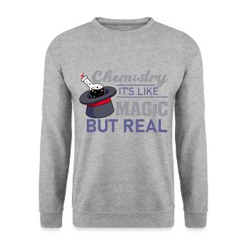 Chemistry like magic but real - chemistry magic - Unisex Sweatshirt - salt & pepper - Front - Alina (178cm) & Michal (187cm)