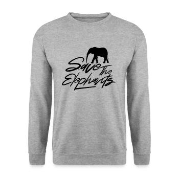 Save the Elephants Elephant Rescue Bien-être animal - Sweat-shirt Unisexe - gris chiné - Devant - Alina (178cm) & Michal (187cm)