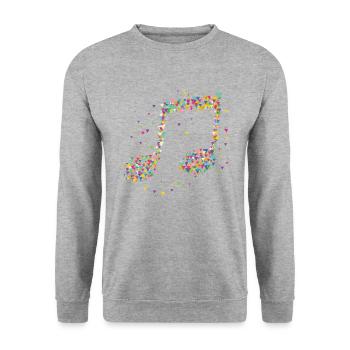 Music Notes Geometric Triangles Art Artist - Unisex Sweatshirt - salt & pepper - Front - Alina (178cm) & Michal (187cm)