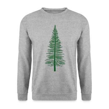 Fir forest tree wilderness nature wood - Unisex Sweatshirt - salt & pepper - Front - Alina (178cm) & Michal (187cm)