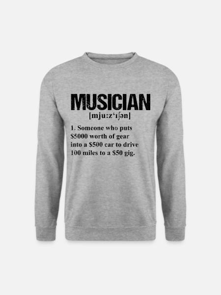 MUSIKER Geschenk Gitarrist für Musikerin MUSIKER - Unisex Pullover - Weißgrau meliert
