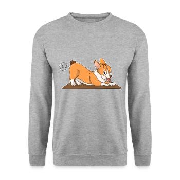 Corgi le petit chien chiots - Sweat-shirt Unisexe - gris chiné - Devant - Alina (178cm) & Michal (187cm)