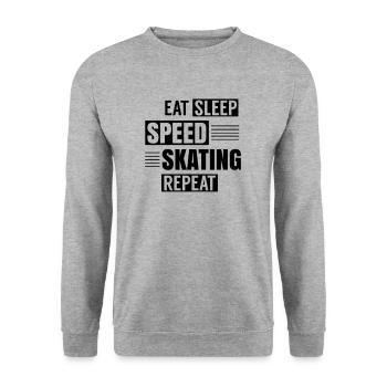 Speed Skating Speed Skater Inline Skaten - Unisex Pullover - Weißgrau meliert - Vorne - Alina (178cm) & Michal (187cm)