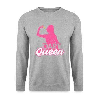 Dart Queen Dart Player Dart Queen Cadeau - Sweat-shirt Unisexe - gris chiné - Devant - Alina (178cm) & Michal (187cm)