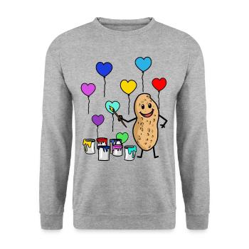Maler Meister Erdnuss Künstler Pinsel Geburtstag - Unisex Pullover - Weißgrau meliert - Vorne - Alina (178cm) & Michal (187cm)