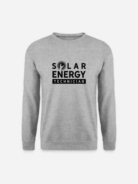 Solarenergie Techniker Solarkraft Solar Sonne - Unisex Pullover - Weißgrau meliert