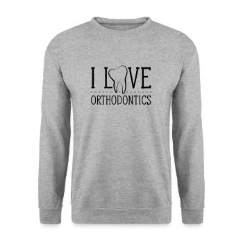 I love orthodontics orthodontist profession - Unisex Sweatshirt - salt & pepper - Front - Alina (178cm) & Michal (187cm)