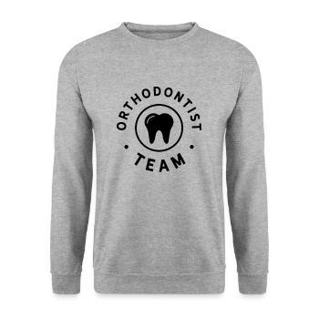 Orthodontist Team Orthodontics Funny Profession - Unisex Sweatshirt - salt & pepper - Front - Alina (178cm) & Michal (187cm)