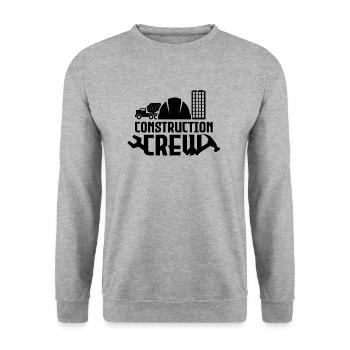 Construction workers team profession building construction site construction work - Unisex Sweatshirt - salt & pepper - Front - Alina (178cm) & Michal (187cm)