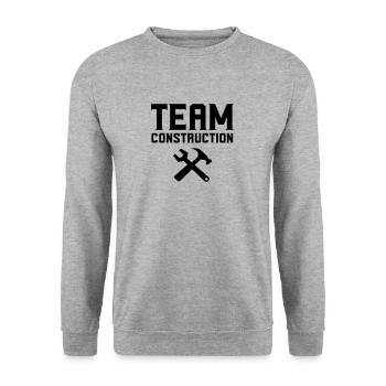 Team construction site construction work occupation construction workers construction - Unisex Sweatshirt - salt & pepper - Front - Alina (178cm) & Michal (187cm)