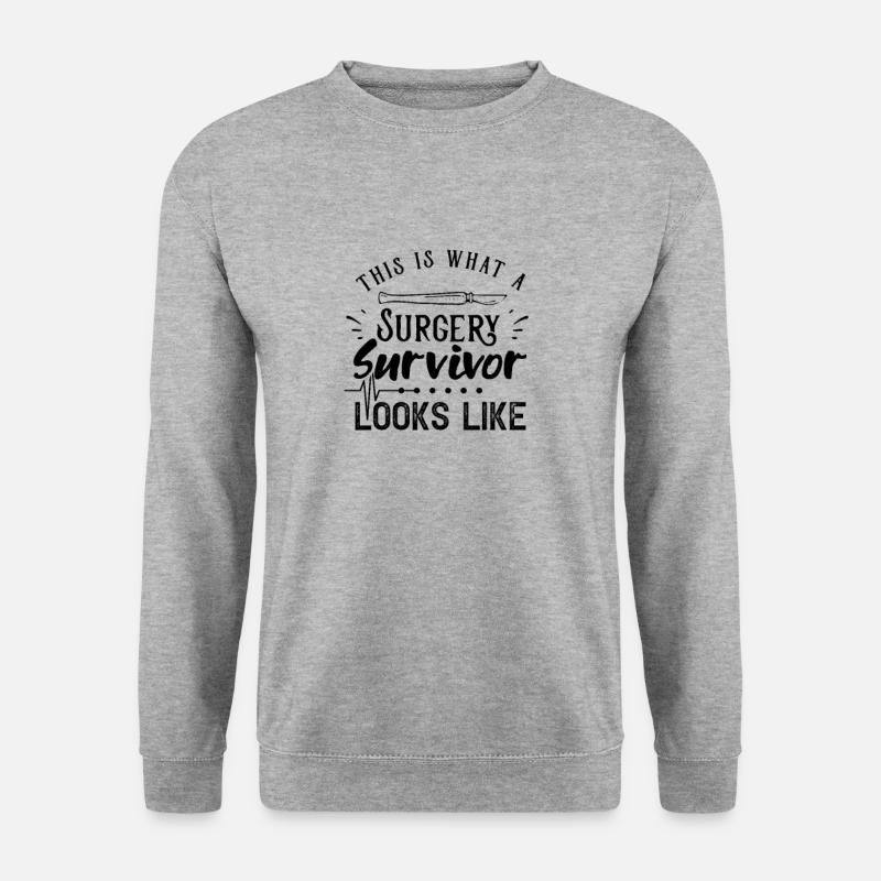 Operation Überlebender Patient OP Operateur - Unisex Pullover - Weißgrau meliert