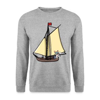 Marin voilier voilier chat en mer Maritim - Sweat-shirt Unisexe - gris chiné - Devant - Alina (178cm) & Michal (187cm)
