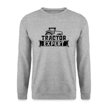 Tractor Expert Tractor Driver Trecker - Unisex Sweatshirt - salt & pepper - Front - Alina (178cm) & Michal (187cm)