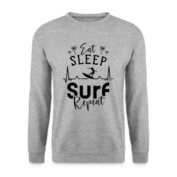Manger Dormir Surf Répétition Surf Surf Surf - Sweat-shirt Unisexe - gris chiné - Devant - Alina (178cm) & Michal (187cm)