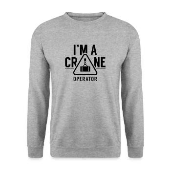 Ich Bin Ein Kranführer Kran Krane Kranfahrer - Unisex Pullover - Weißgrau meliert - Vorne - Alina (178cm) & Michal (187cm)