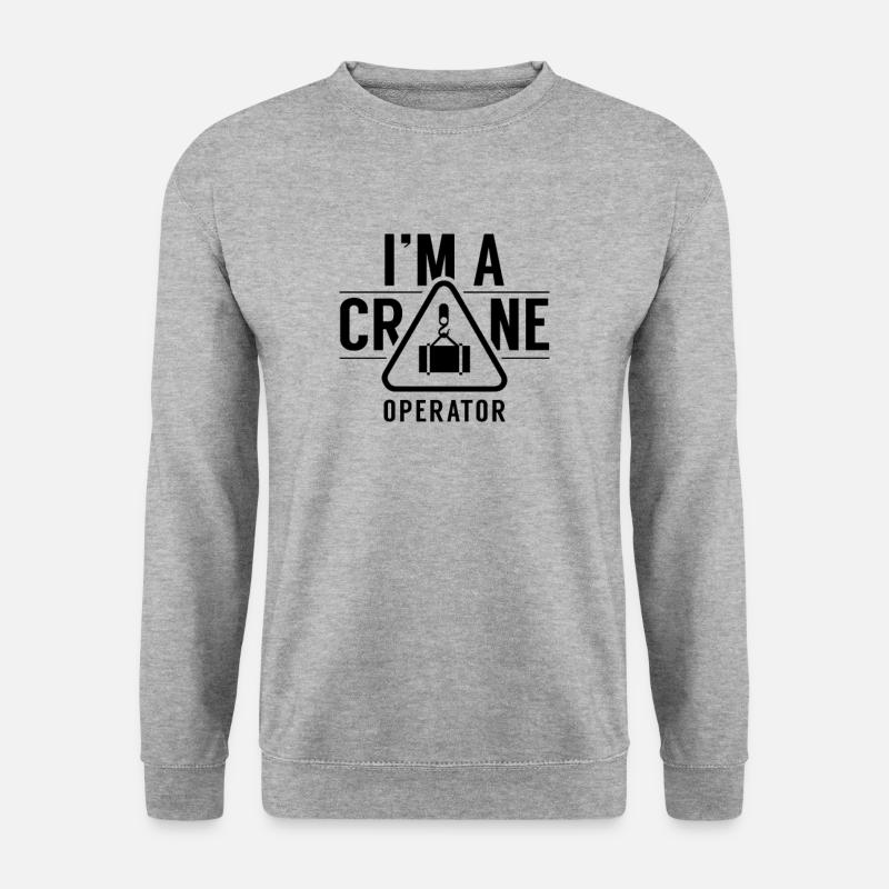 Ich Bin Ein Kranführer Kran Krane Kranfahrer - Unisex Pullover - Weißgrau meliert