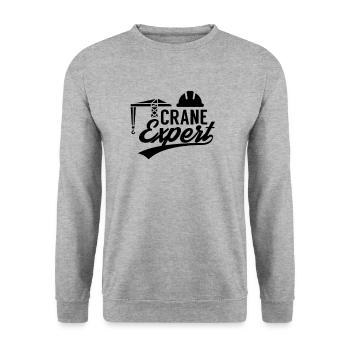 Kran Experte Kranführer Kranfahrer Krane - Unisex Pullover - Weißgrau meliert - Vorne - Alina (178cm) & Michal (187cm)