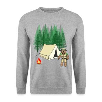 Wilderness Scout Expedition Adventure - Unisex Sweatshirt - salt & pepper - Front - Alina (178cm) & Michal (187cm)