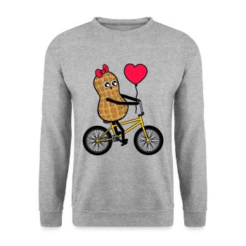 BMX Kids Peanut Bicycle Toddler Child - Unisex Sweatshirt - salt & pepper - Front - Alina (178cm) & Michal (187cm)