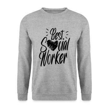 Meilleur travailleur social Travail social Travail social - Sweat-shirt Unisexe - gris chiné - Devant - Alina (178cm) & Michal (187cm)