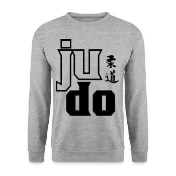 Judo Fighter Martial Arts Judoka Japan - Unisex Sweatshirt - salt & pepper - Front - Alina (178cm) & Michal (187cm)