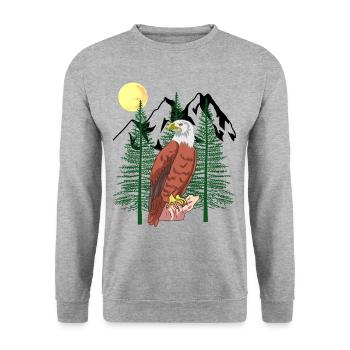 Forest, Eagles, Wildlife, Wildlife, Environment, Nature, USA, Mountain - Unisex Sweatshirt - salt & pepper - Front - Alina (178cm) & Michal (187cm)