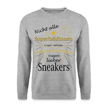 Diätassistentin Superheldin Ernährung Beruf - Unisex Pullover - Weißgrau meliert - Vorne - Alina (178cm) & Michal (187cm)