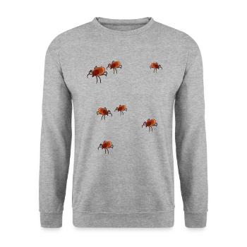 Ticks Ticks Bloodsucker Summer Vermin Blood - Unisex Sweatshirt - salt & pepper - Front - Alina (178cm) & Michal (187cm)