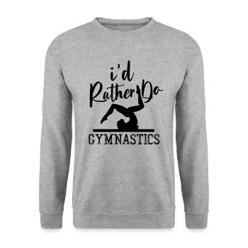 Ich Würde Lieber Gymnastik Machen Akrobat Gymnast - Unisex Pullover - Weißgrau meliert - Vorne - Alina (178cm) & Michal (187cm)