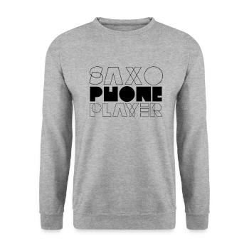 Saxophons musiciens Saxophones Saxophon Band - Sweat-shirt Unisexe - gris chiné - Devant - Alina (178cm) & Michal (187cm)
