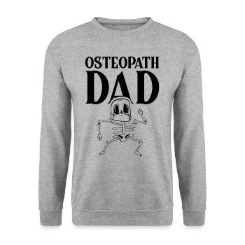 Osteopath Papa Osteopathie Osteopathin Osteopathen - Unisex Pullover - Weißgrau meliert - Vorne - Alina (178cm) & Michal (187cm)