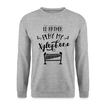 I'd rather play my xylophone Xylophons - Unisex Sweatshirt - salt & pepper - Front - Alina (178cm) & Michal (187cm)