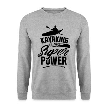 Kayaking is My Superpower Kayak Kayak - Unisex Sweatshirt - salt & pepper - Front - Alina (178cm) & Michal (187cm)