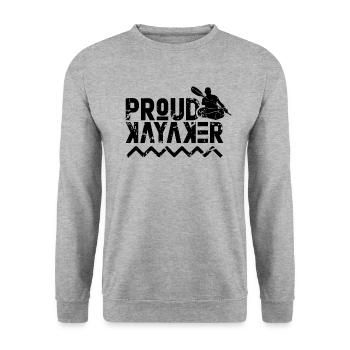 Stolzer Kayaker Kajakfahrer Kajakfahren Kajak - Unisex Pullover - Weißgrau meliert - Vorne - Alina (178cm) & Michal (187cm)
