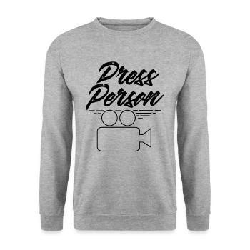 Presse Journaliste journaliste Rapport - Sweat-shirt Unisexe - gris chiné - Devant - Alina (178cm) & Michal (187cm)
